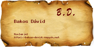 Bakos Dávid névjegykártya