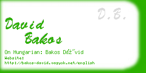 david bakos business card